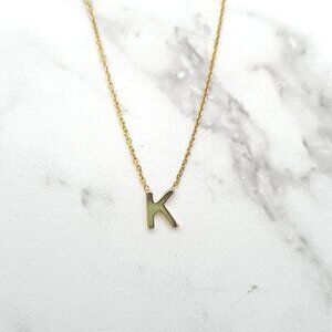 BNWT Solid 9k Yellow Gold Initial 'K' Necklace